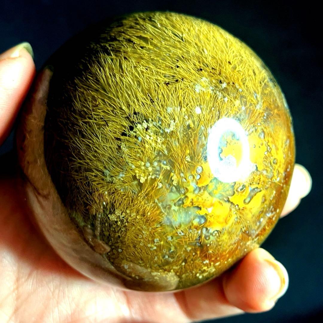 超大玉　65mm ゴールドスモーキールチルクォーツ　金針水晶　パワーストーン