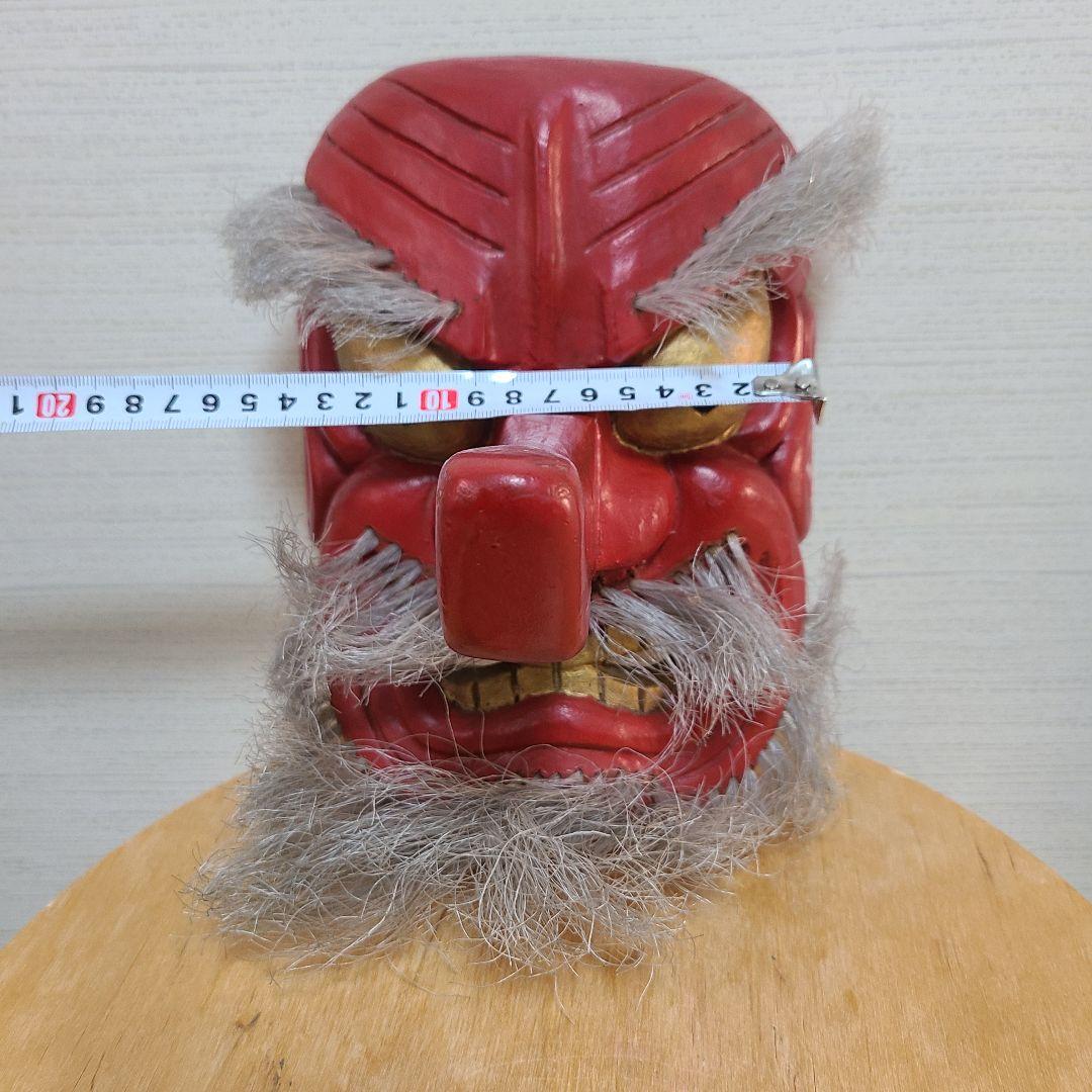 天狗面　木彫　お面　神楽　天狗