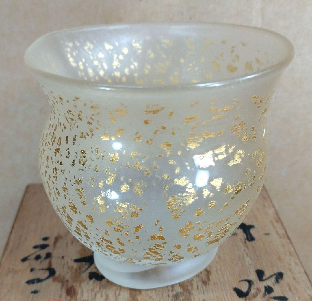 【本物保証】藤田喬平 手吹硬質ぐい呑 共箱 美品 文化勲章受章(2002年)