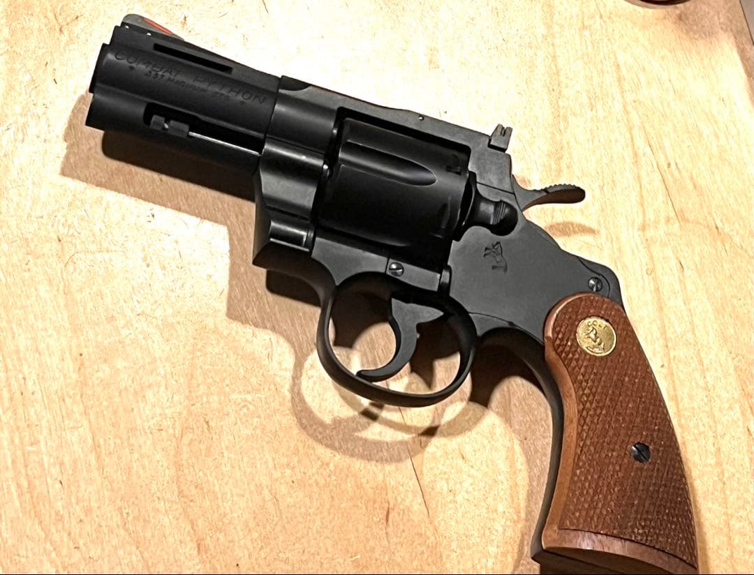 タナカ コルトコンバットパイソン R-モデル HW 木製グリップ 付き