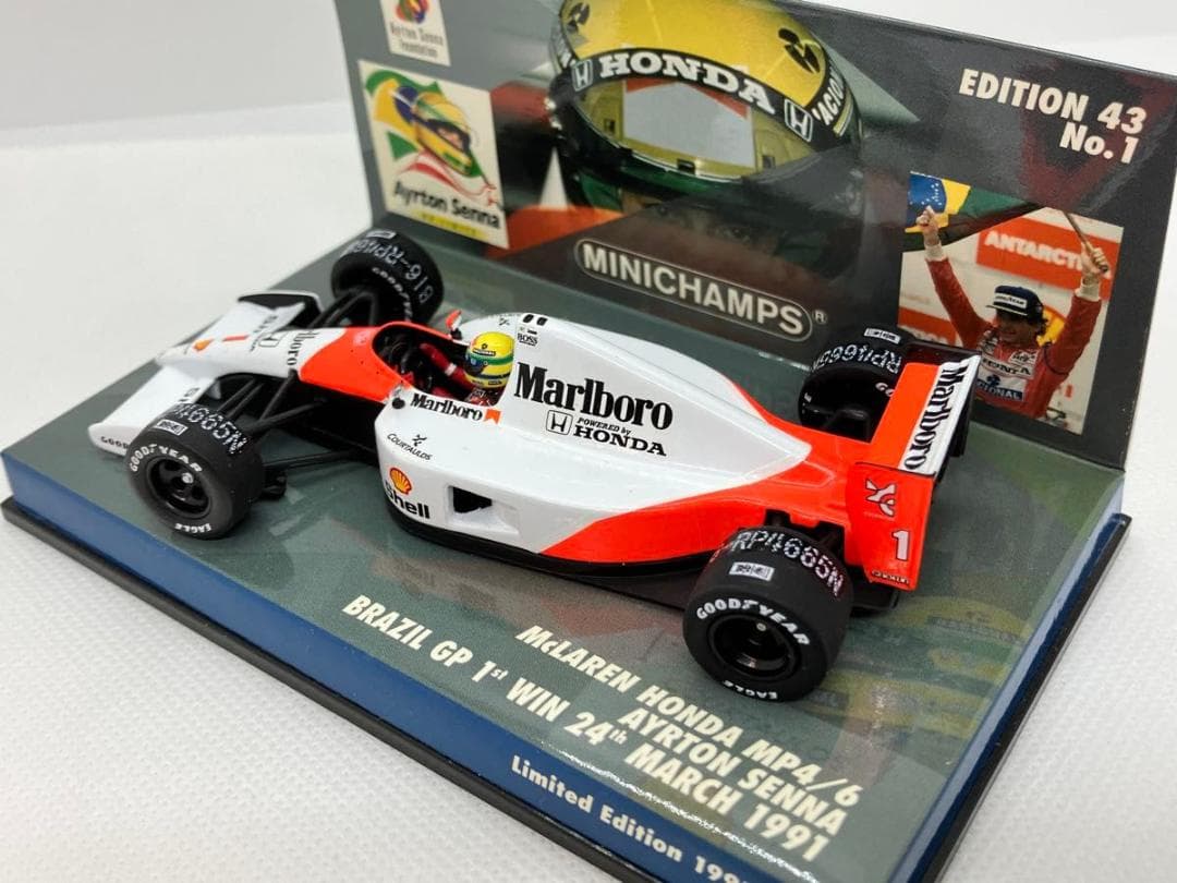 1/43★マクラーレン ホンダ MP4/6★A.セナ★1991ブラジルGP初優勝