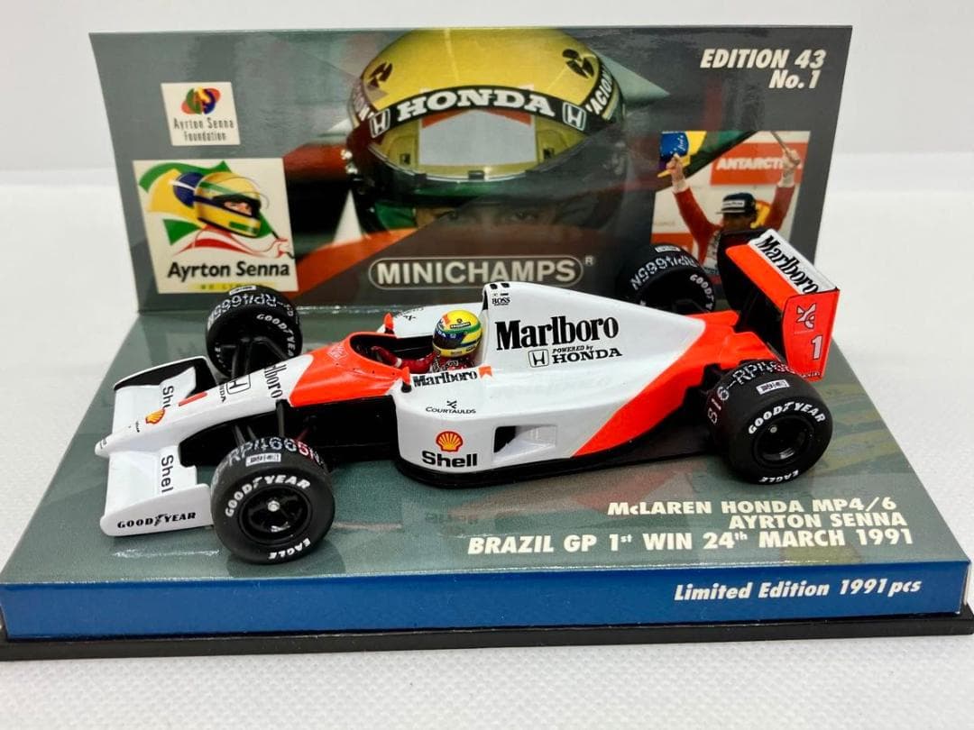 1/43★マクラーレン ホンダ MP4/6★A.セナ★1991ブラジルGP初優勝