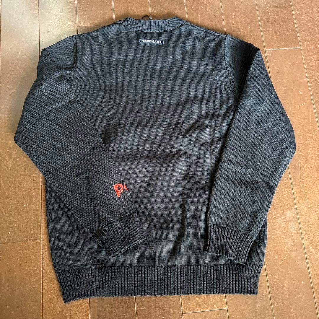 パーリーゲイツ天竺+手横インターシャGOLFウサギ柄セーター濃紺サイズ4