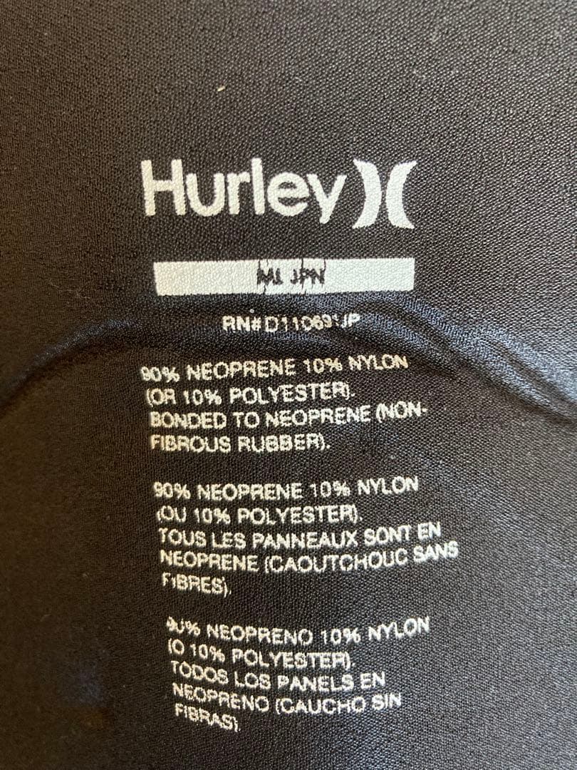 Hurley フルスーツ MLサイズ ブラック