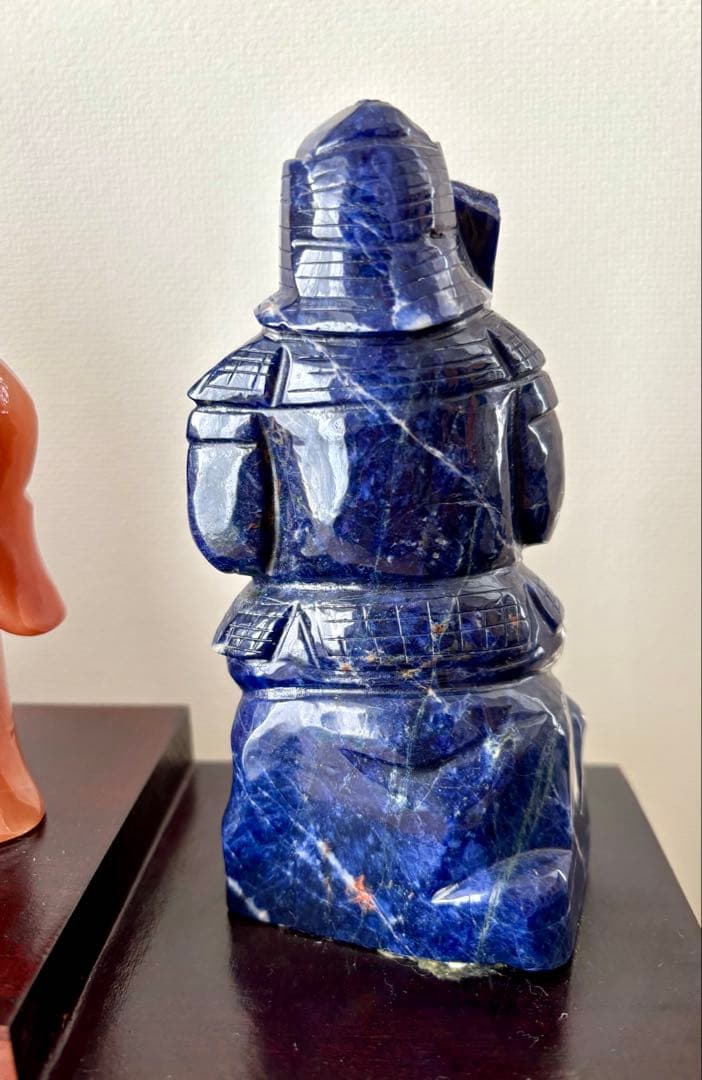 #七福神 天然石彫刻像 7体セット 木製台付き