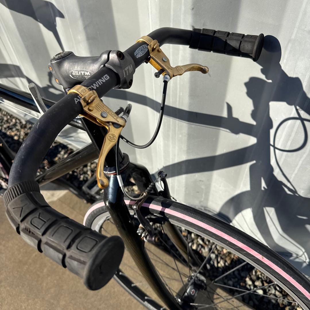 チューブ交換済 クロモリフレーム カーボンフォーク シクロクロスバイク 現状渡し