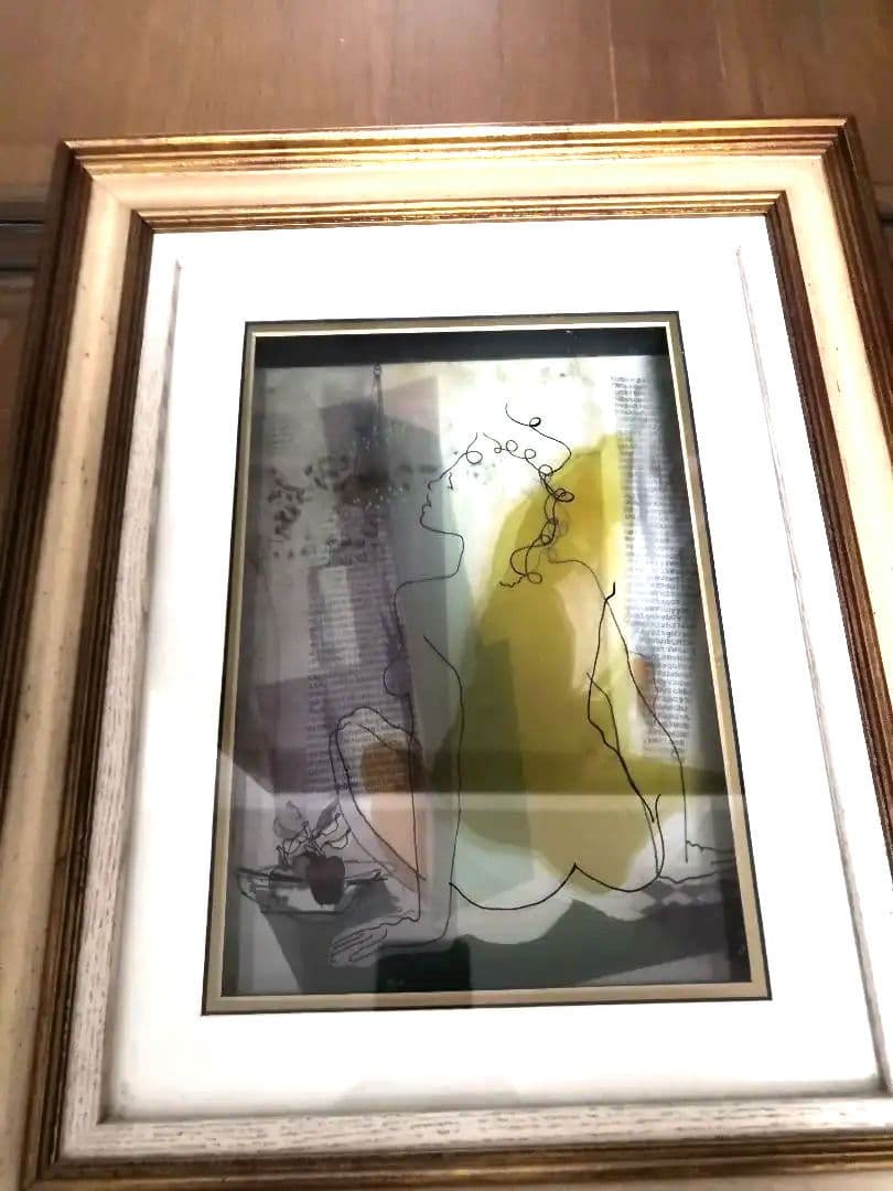 絵画　シルクスクリーン　ガラス絵画