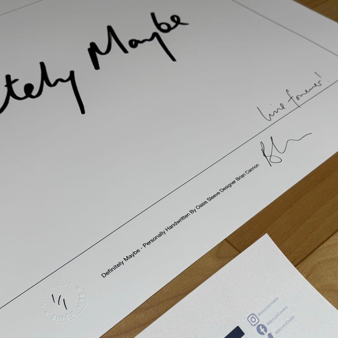 definitely maybe 直筆サイン OASIS ファーストアルバムロゴ