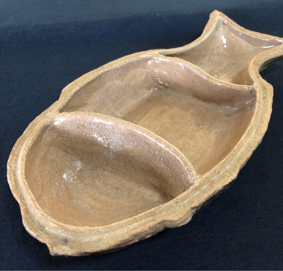 《レ》懐石 鯛形蓋物 在銘 時代 木箱　251107う4