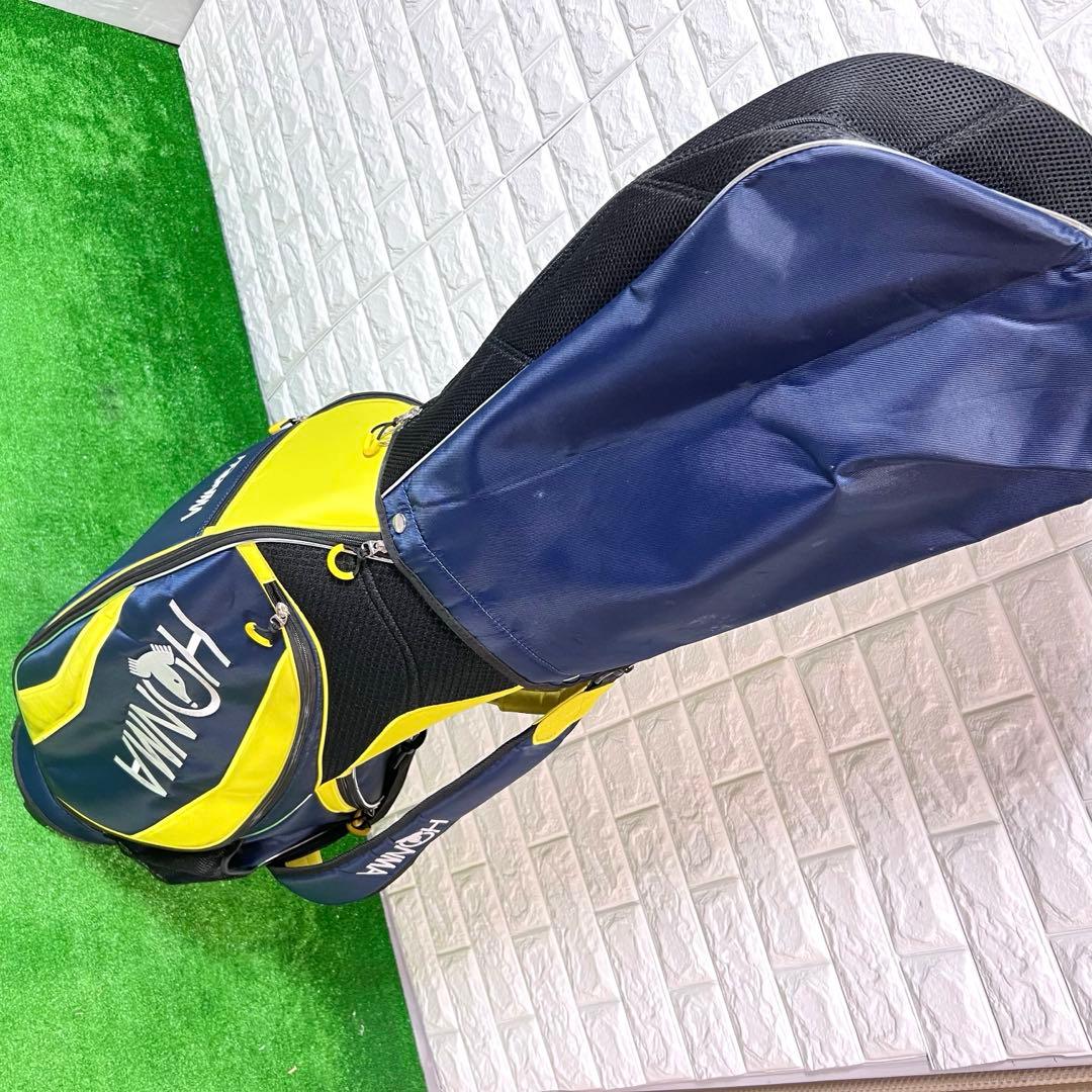 美品　HONMA キャディバッグ　9.5型　ネイビー/イエロー　軽量　可愛い