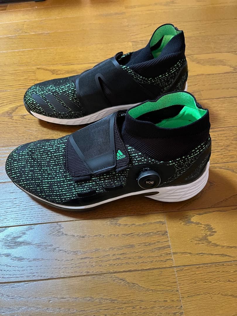 美品adidas Codechaos BOAゴルフシューズ黒×グリーンスパイク