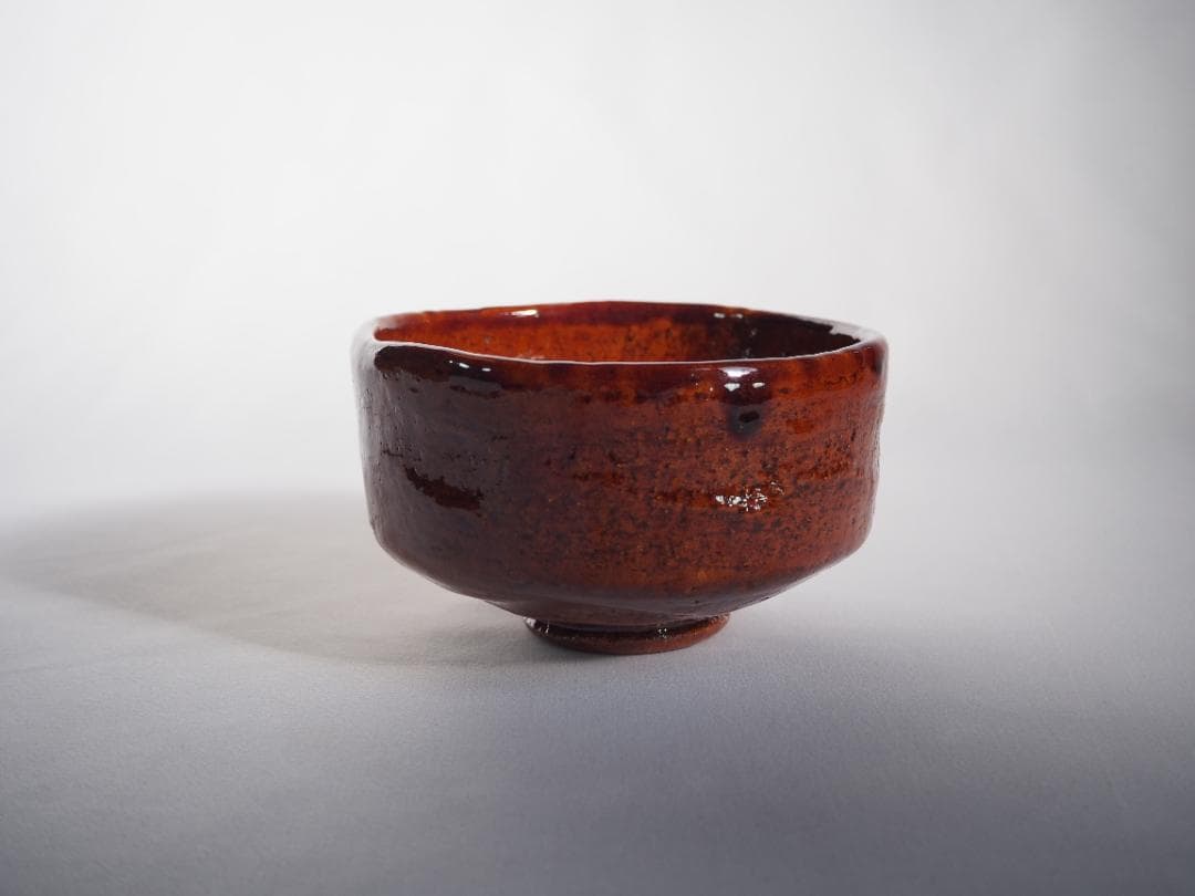 表千家13世即中斎宗左御書付『花菖蒲絵茶碗』9代大樋長左衛門造（共箱）