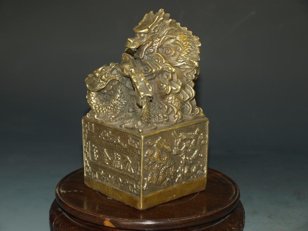 民間仕入れ品　中国清時代銅製の置き物※激安骨董品 N1137C11-3