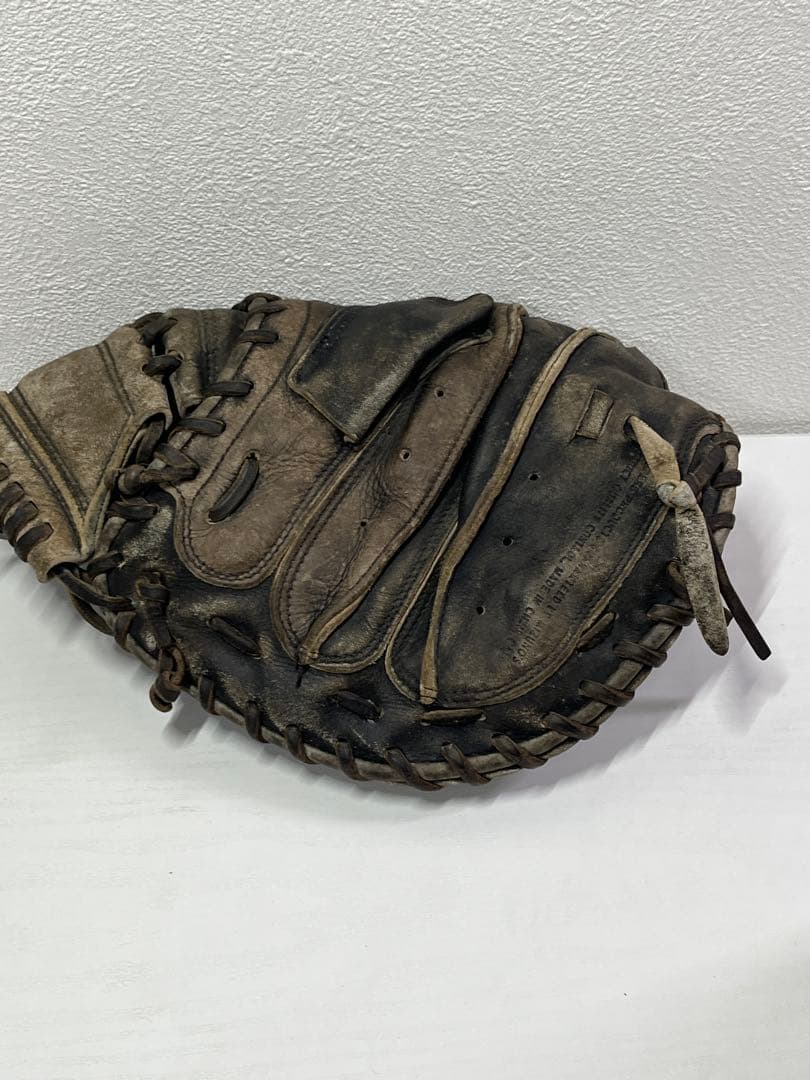 【廃盤】ミズノ ビューリーグ 軟式 キャッチャーミット Mロゴ 青エッジ　少年用