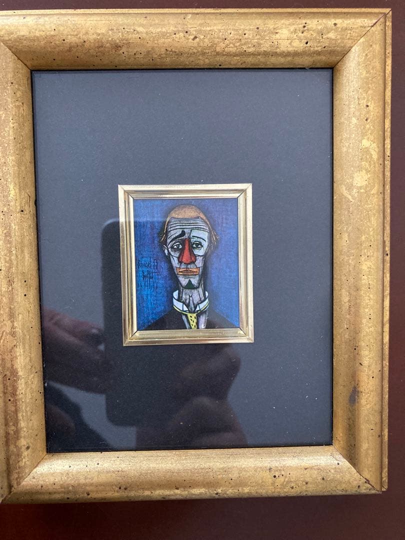 ベルナール・ビュッフェ　ピエロ⭐︎ 人物画　道化師　ミニサイズ