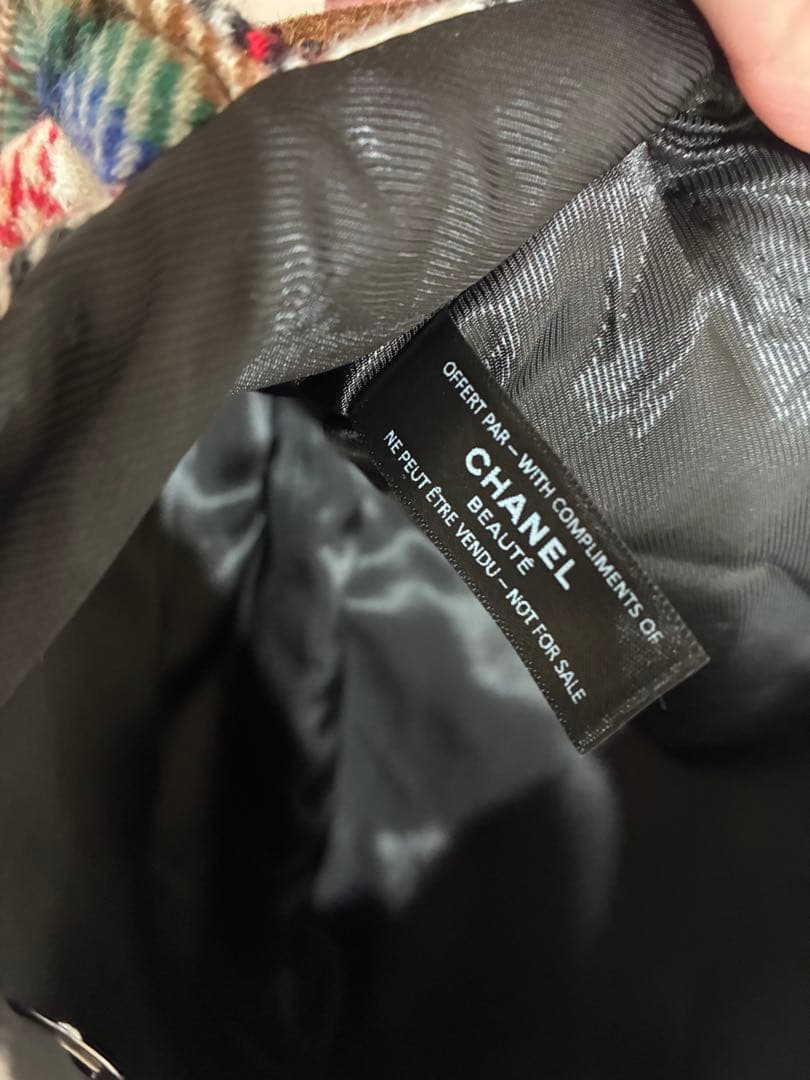 CHANEL シャネルノベルティ　トートバッグ　ハンドバッグ　チェック　ブラウン