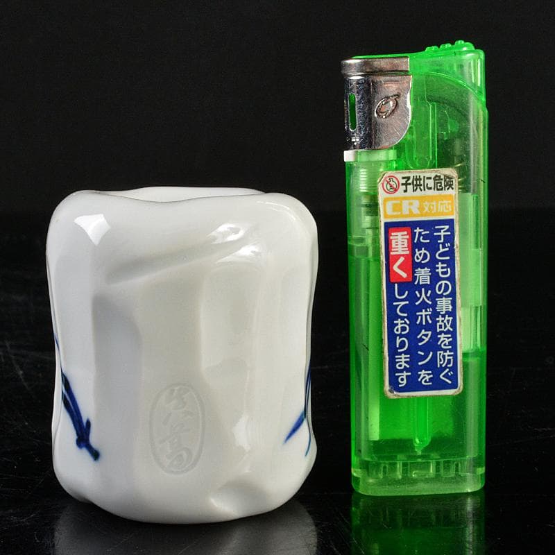 茶道具　真葛焼　宮川香斎作　染付　松毬の絵　共箱　V　R5739