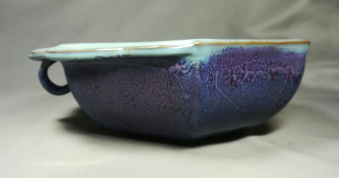 中国　辰砂　六角鉢　器