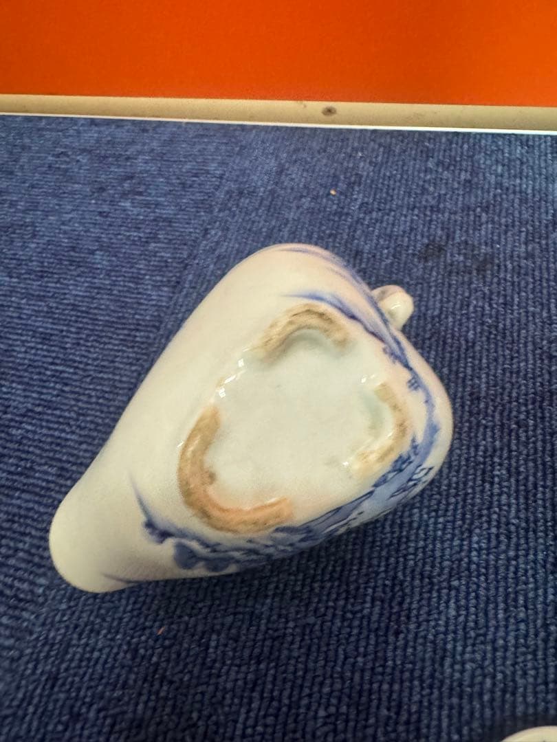 1683 平安白鳳　染付山水　急須1客　湯冷し1客