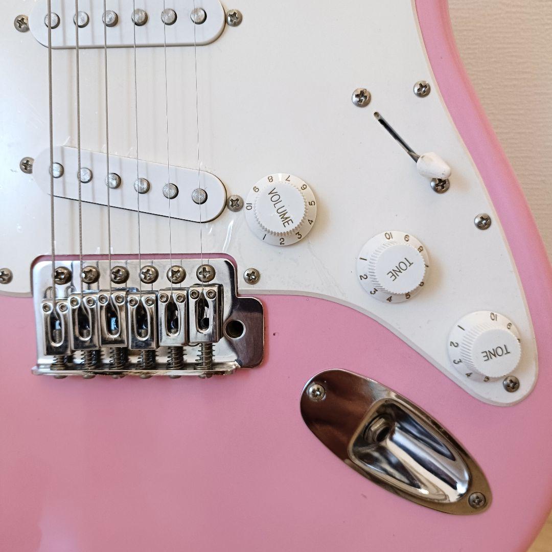 【メンテ済】Squier ストラトキャスター エレキギター 本体 ピンク