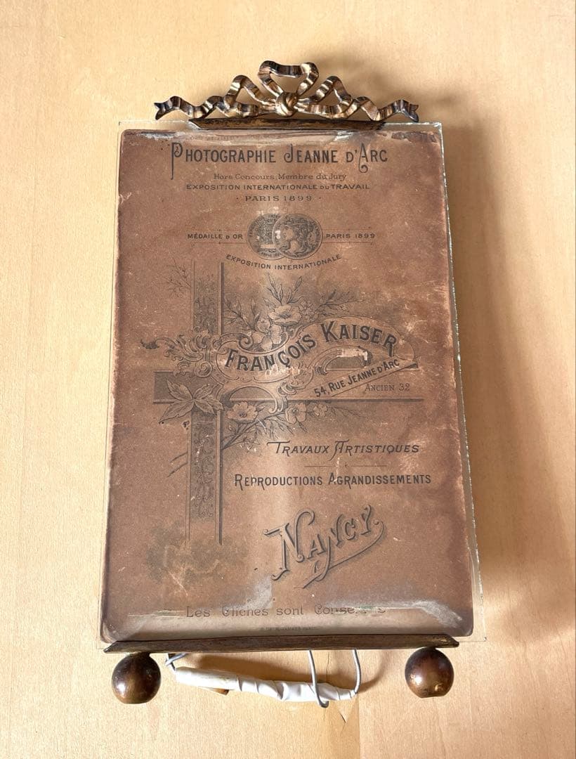 フランスアンティーク フォトフレーム　ガーランド装飾　フォトカード