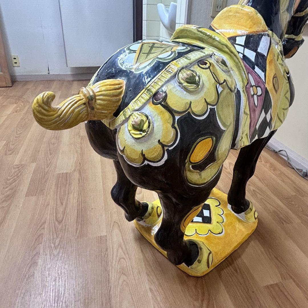 Pamela Ferrari サイン入 大型陶器 馬 彫刻 アート作品　引取限定
