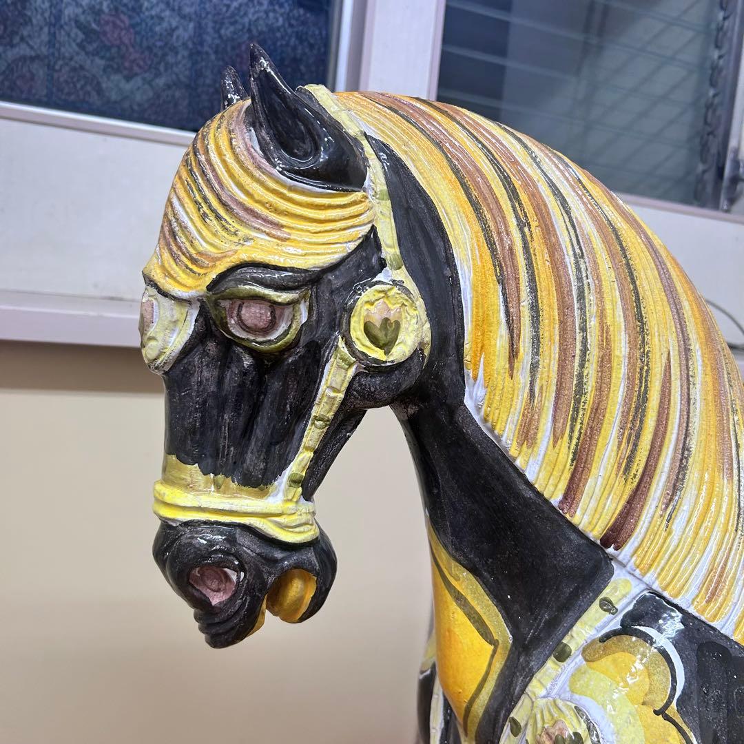 Pamela Ferrari サイン入 大型陶器 馬 彫刻 アート作品　引取限定