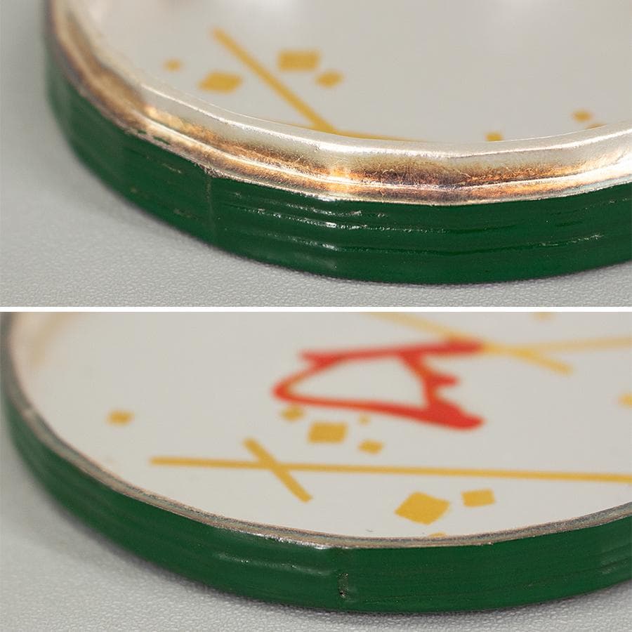 岡本漆専堂 漆園 而妙斎 書付 花押 青漆 折溜 香合 共箱 茶道具