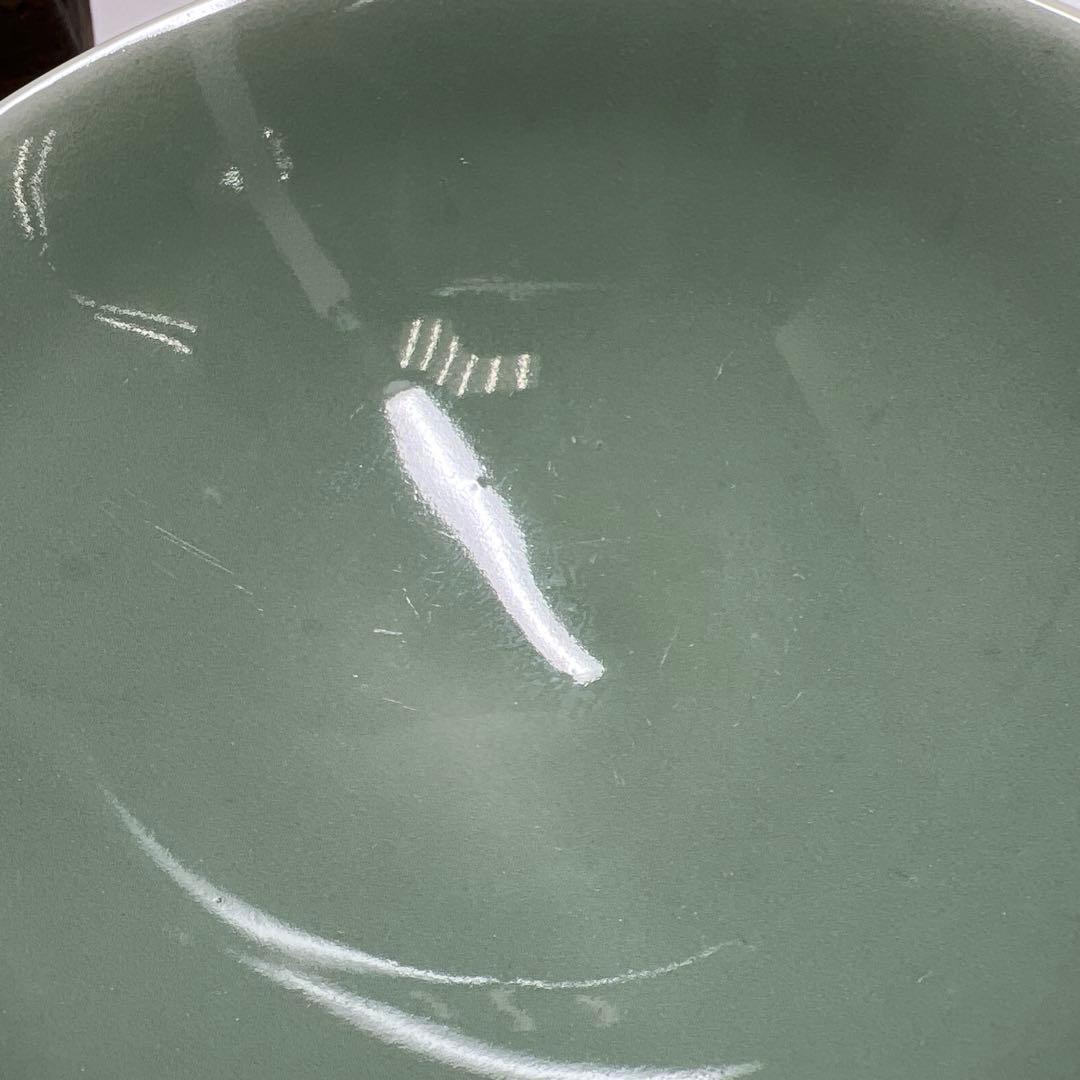 中国明時代　竜泉窯青磁茶碗　木箱　口径13.8㎝　東Y8-0205☆2Fタサコサ