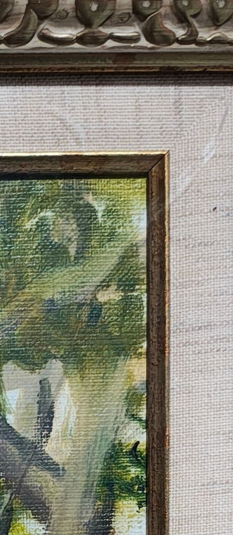 【大型 F15号】油彩額縁 アクリル板仕様 アンティーク調 紫×金 キャンバス付