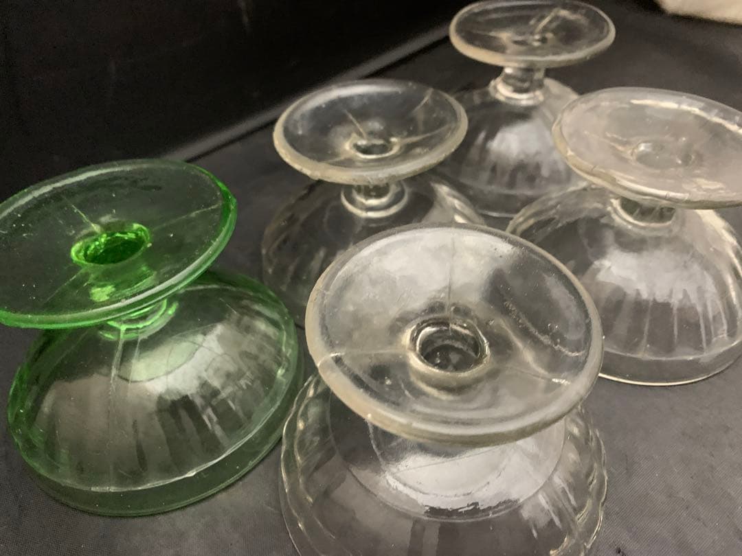 アンティーク　レトロ　かき氷ガラス　ガラスコップ　5客