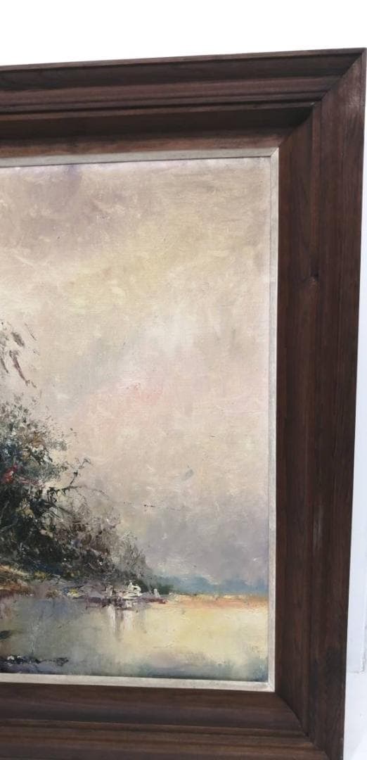 1【真作】アンナ・オルシェウスカ 油彩 1988年 ポーランド 風景画 自然