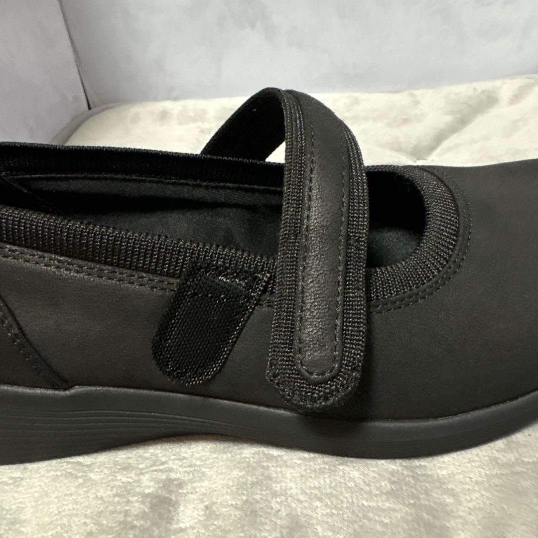 新品25スケッチャーズ黒バレエシューズメリージェーンストラップウェッジソール