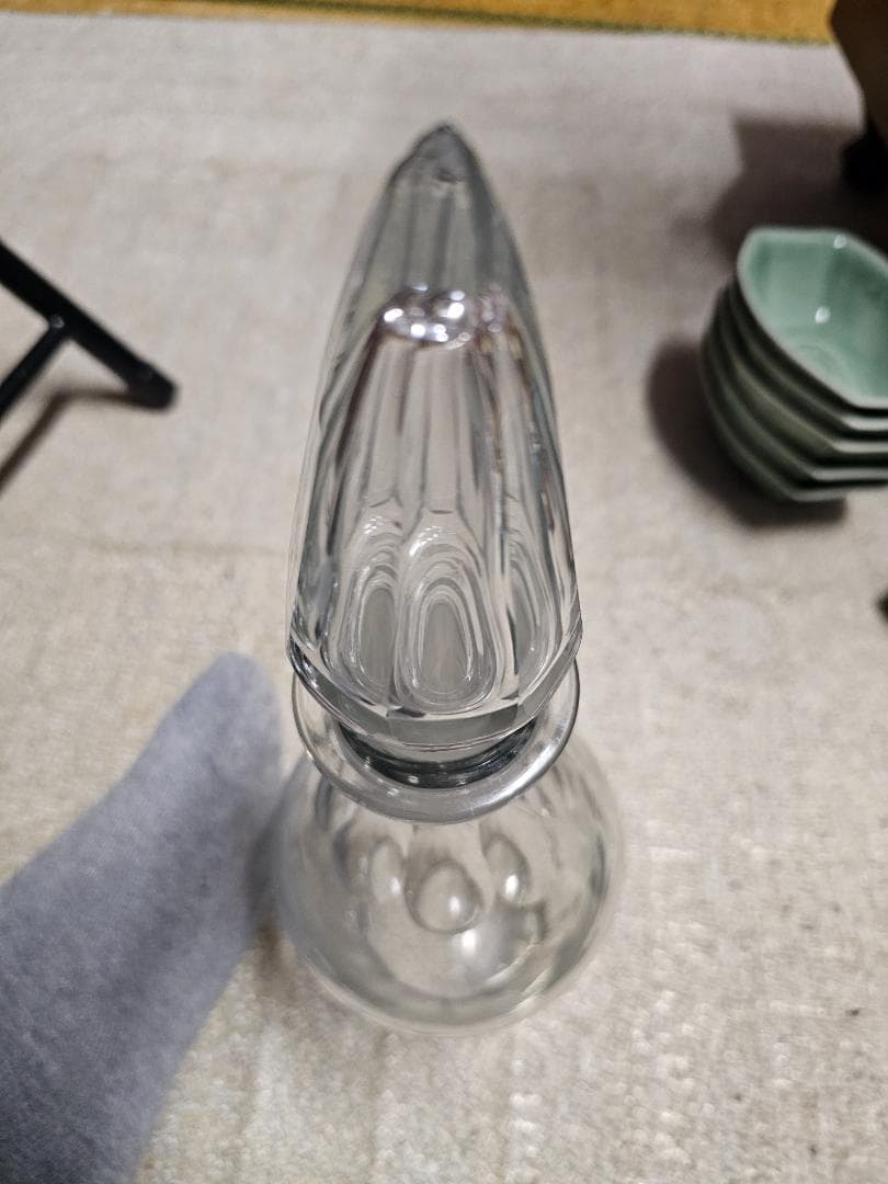 く*ん様 大正から戦前 ウランガラス デキャンタ カットガラス