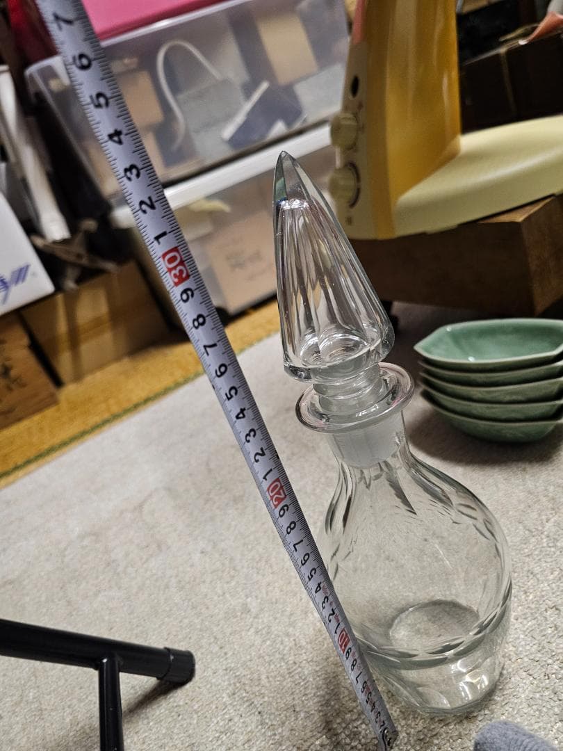 く*ん様 大正から戦前 ウランガラス デキャンタ カットガラス