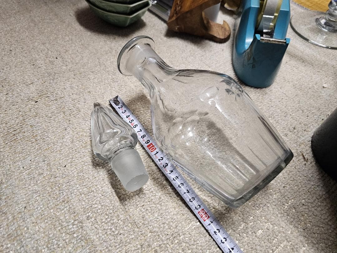 く*ん様 大正から戦前 ウランガラス デキャンタ カットガラス