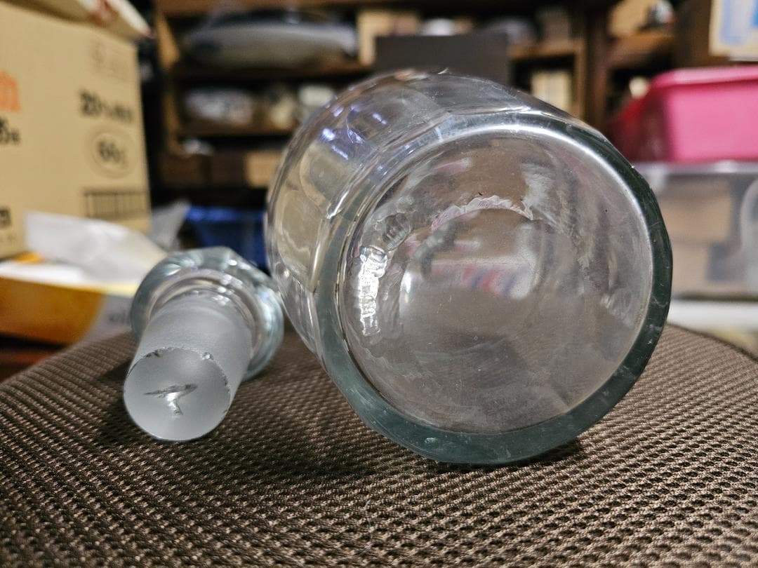 く*ん様 大正から戦前 ウランガラス デキャンタ カットガラス