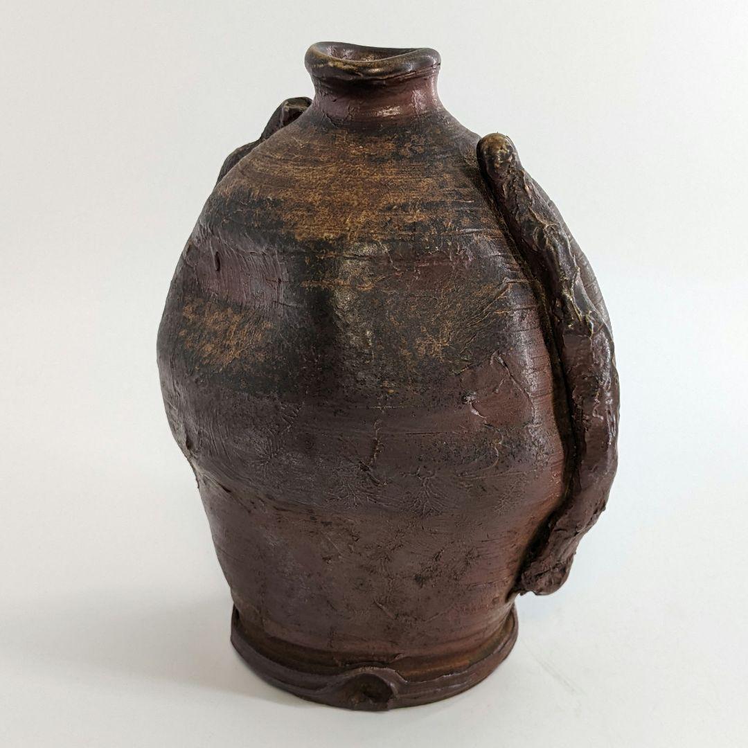 超希少 木南知加選 備前焼 舟虫花入 花器 フラワーベース 花瓶 華道具 花生