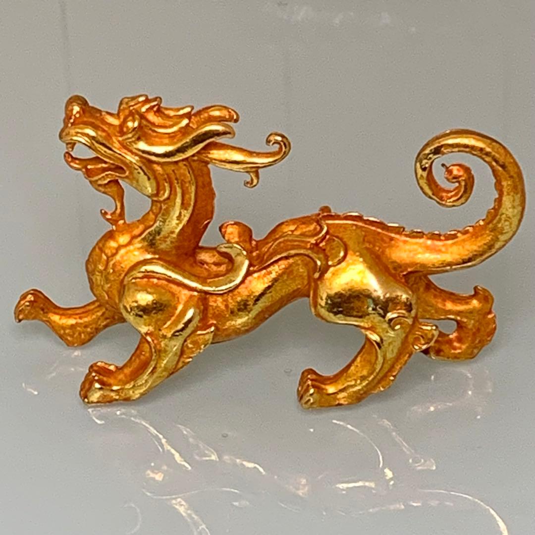 縁起物　金獣龍　鎮座　開運へ　飾り　極美品