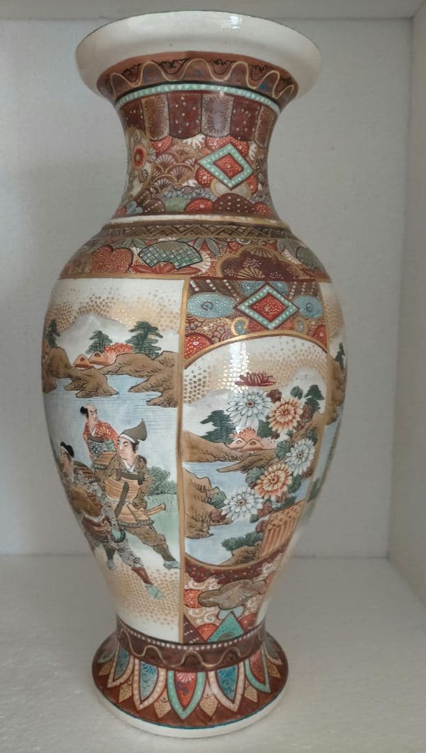 薩摩焼　保土田造　明治時代　花瓶　一対　pair