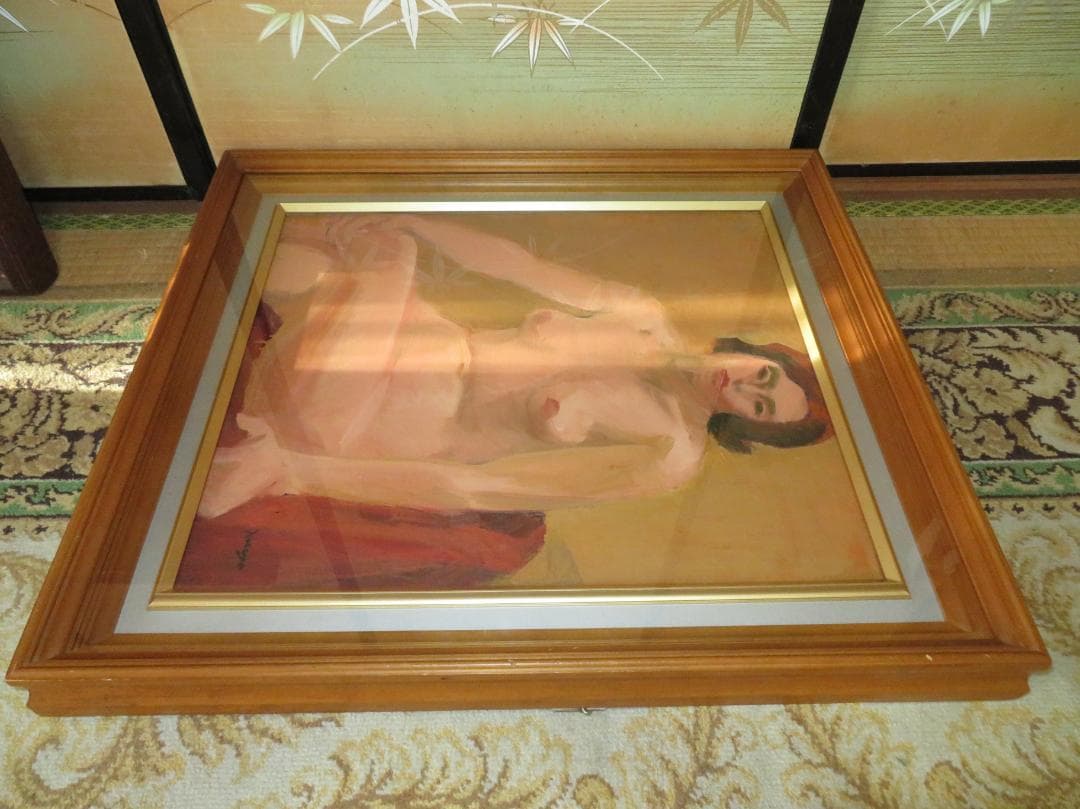 ◆　作者不詳　「裸婦」　油彩　F10号　◆