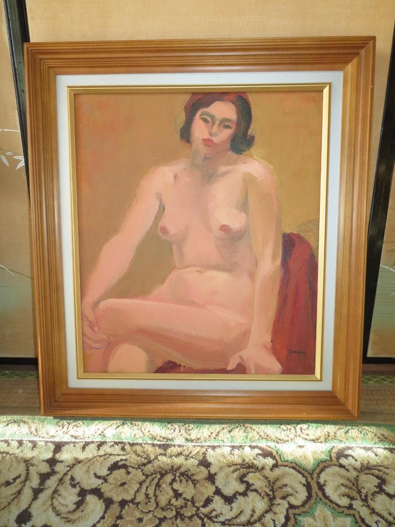 ◆　作者不詳　「裸婦」　油彩　F10号　◆