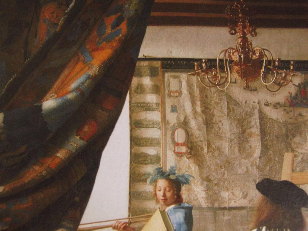 ヨハネス・フェルメール、「絵画芸術」、希少な画集の額装画