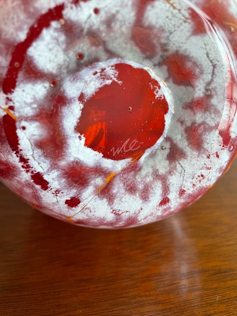 【現品・即購入OK】ガラス花瓶　ガラスオブジェ　フラワーベース　作家物