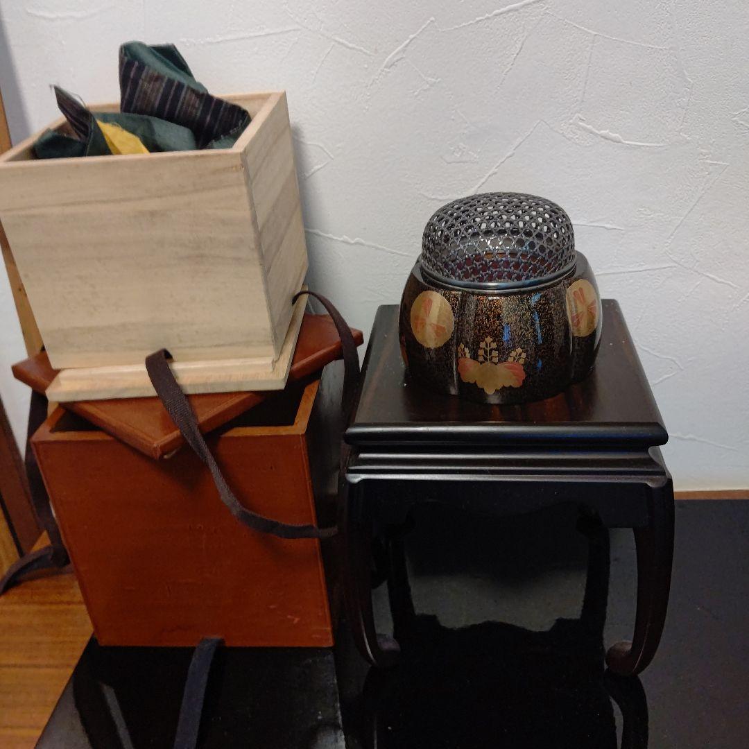 [お値下げ] 香道具 火取り香炉 高台寺蒔絵 銀火屋