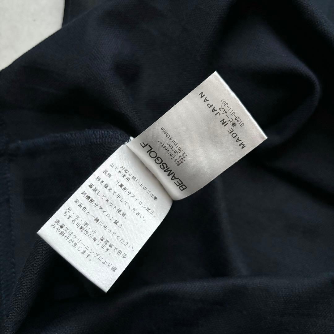 【美品】BEAMS GOLF パープルレーベル チェック柄モックネック長袖シャツ