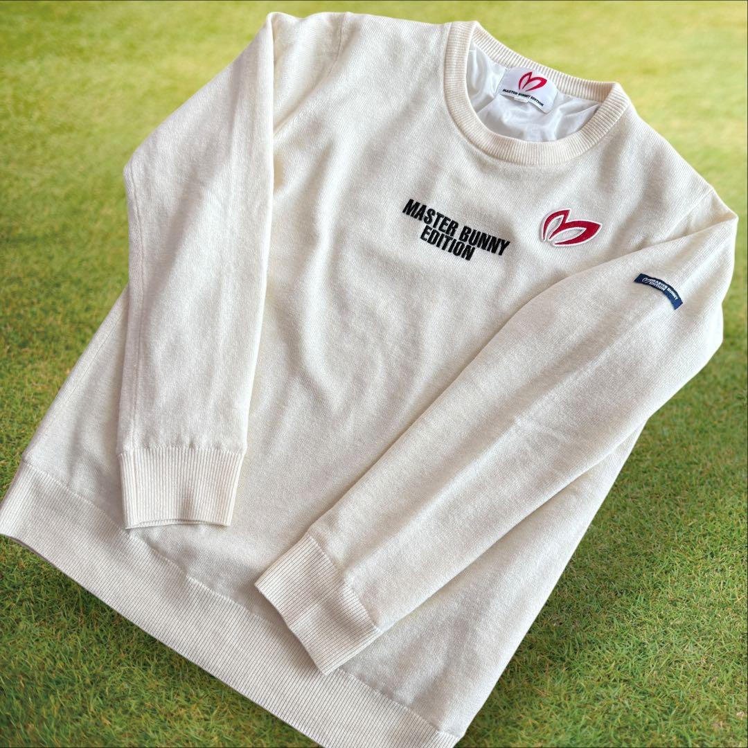 蓄熱　防寒裏地　カシミヤ　マスターバニー　ニット　セーター　4 M〜L相当　白