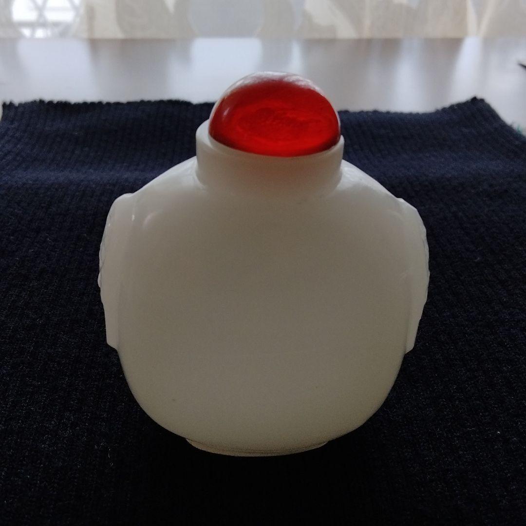 中国骨董コレクション最高潔白玉彫刻双耳鼻煙壺天真無瑕玉石精製本物保証未使用品希少