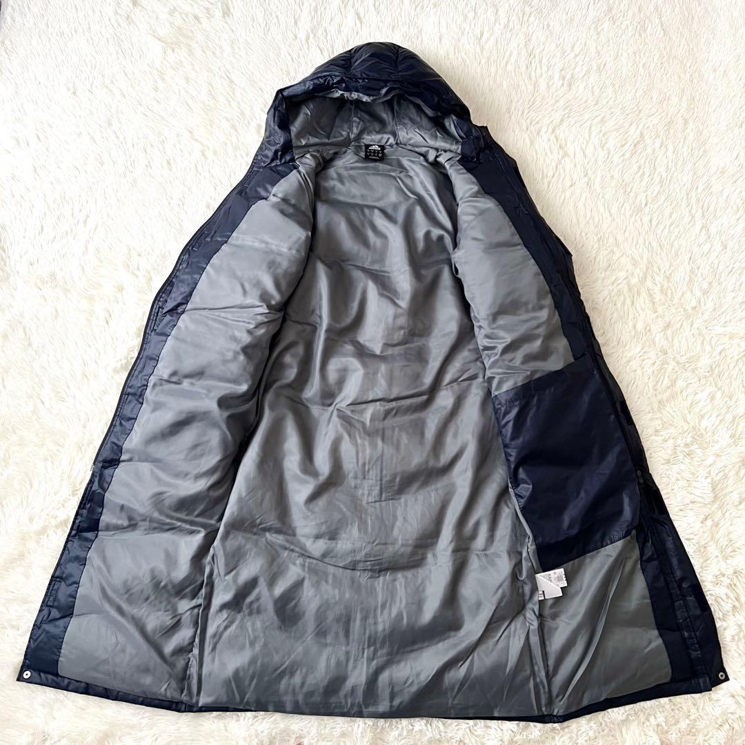 adidas アディダス ダウン ベンチコート Oサイズ ロング　ネイビー