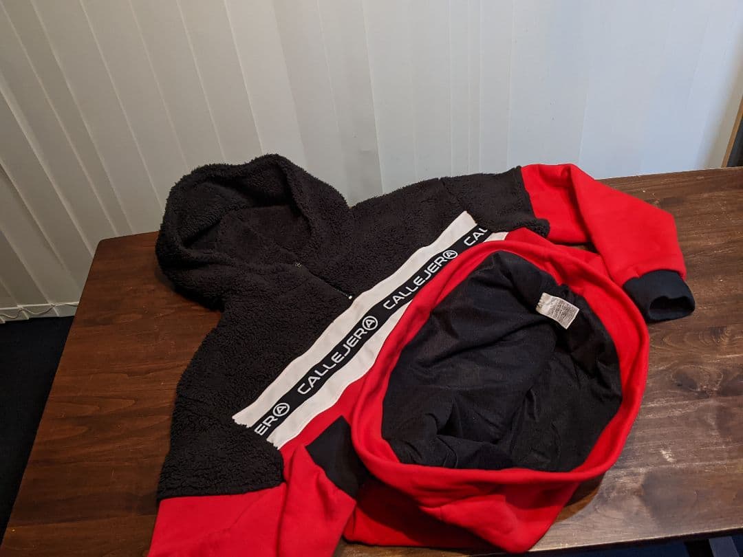 カジェヘラ　切替　ボア　ハーフジップ　パーカー　スウェット　ゴルフ　ウェア　黒